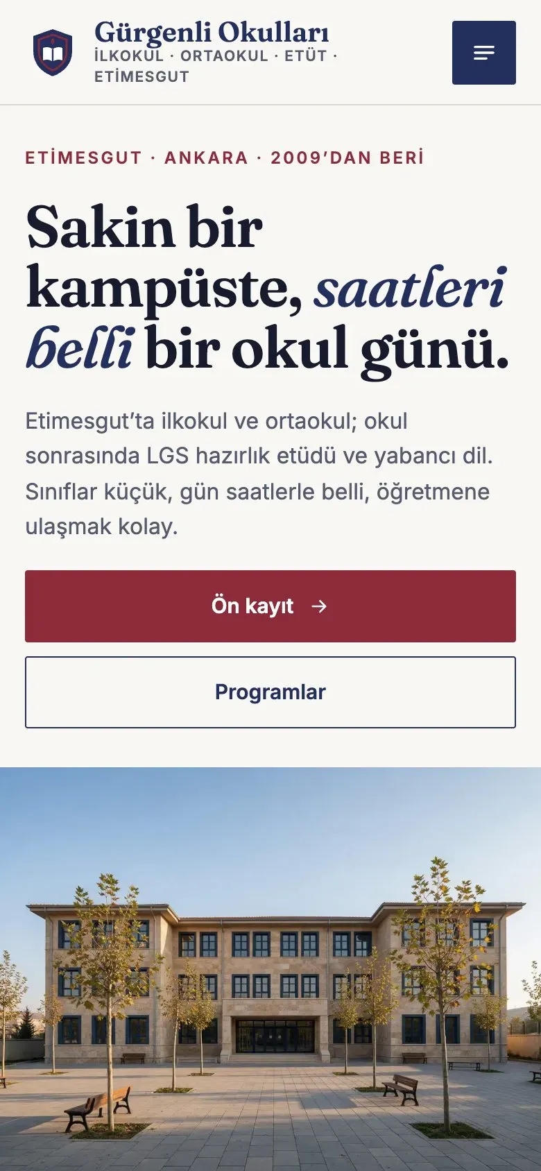 Akademi teması telefonda: giriş ekranı
