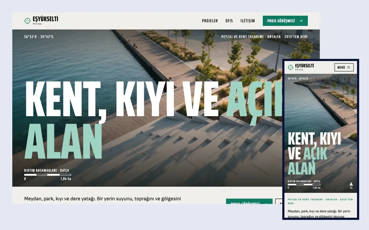 Aks teması: masaüstü ve telefon görünümü
