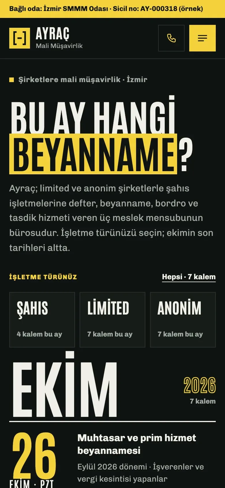 Beyan teması telefonda: giriş ekranı