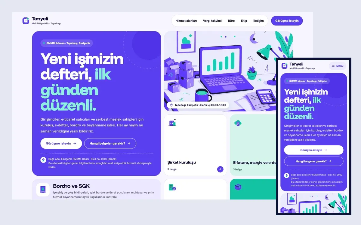 Bordro teması: masaüstü ve telefon görünümü