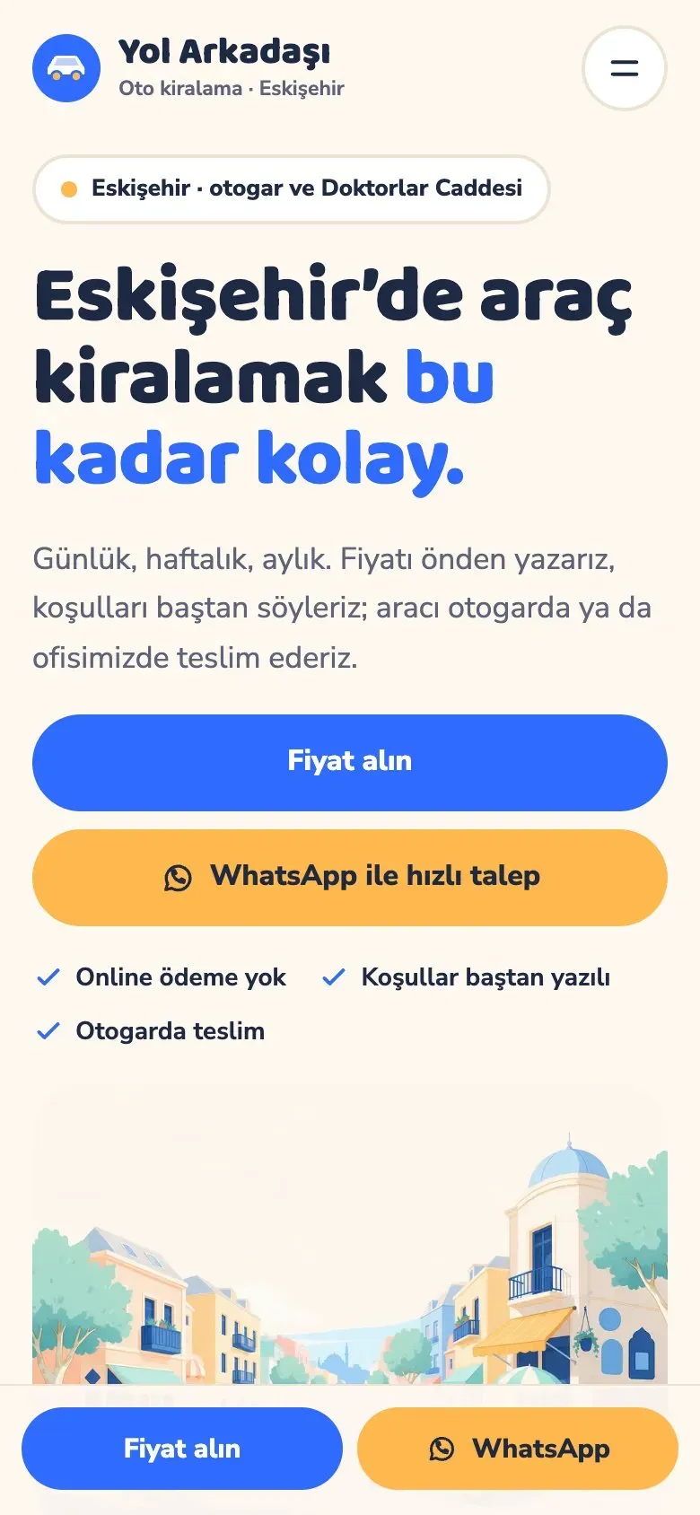 Cadde teması telefonda: giriş ekranı
