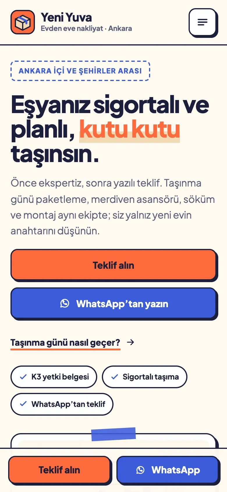 Koli teması telefonda: giriş ekranı