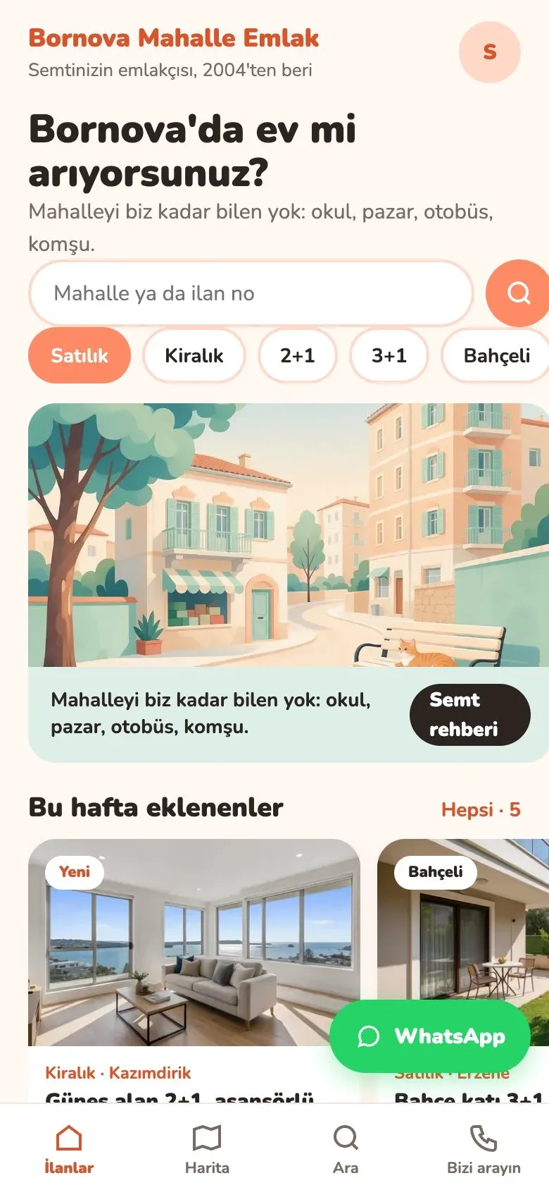 Mahalle teması telefonda: giriş ekranı