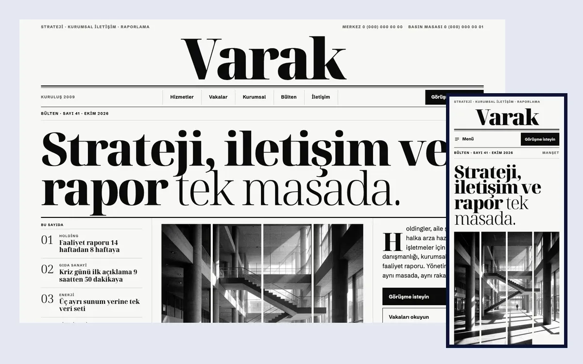 Manşet teması: masaüstü ve telefon görünümü