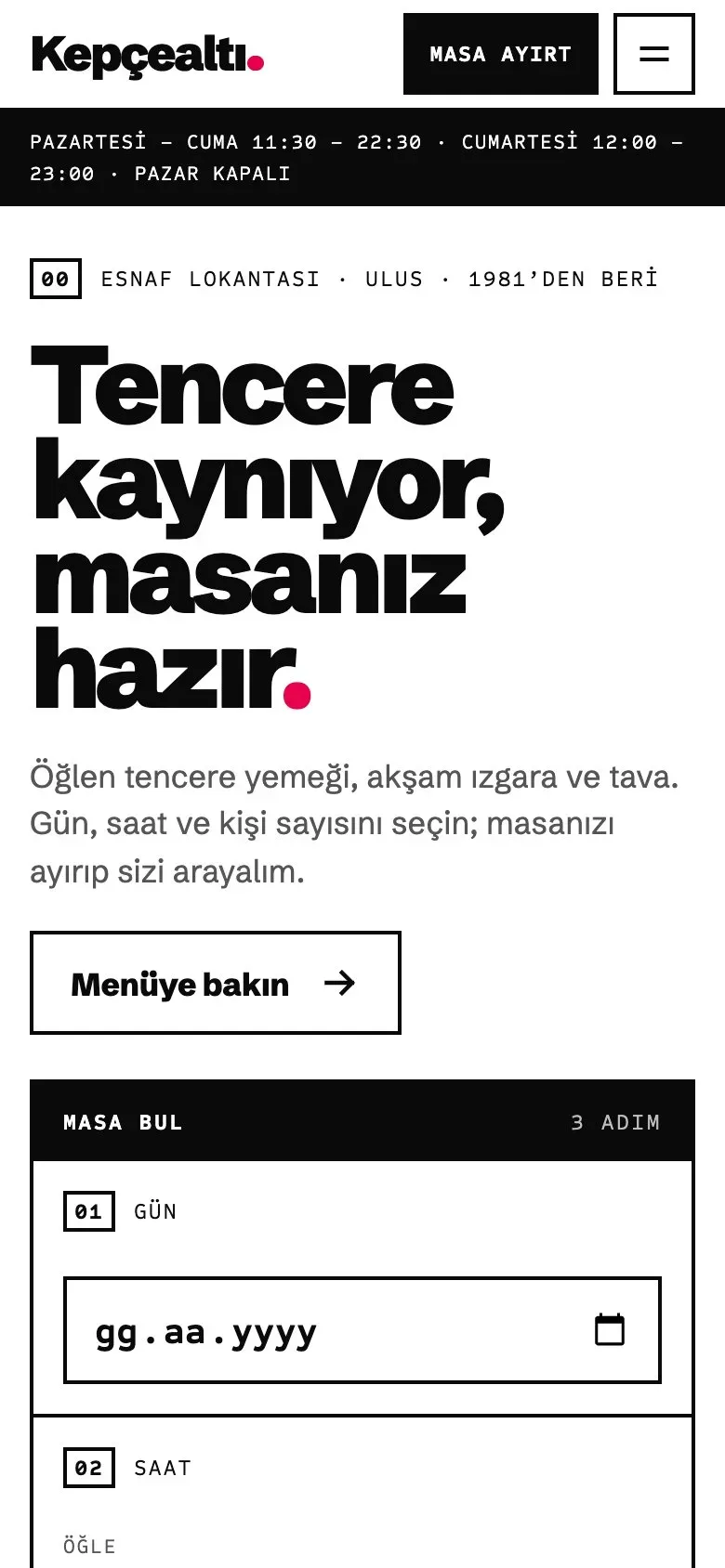 Masa teması telefonda: giriş ekranı