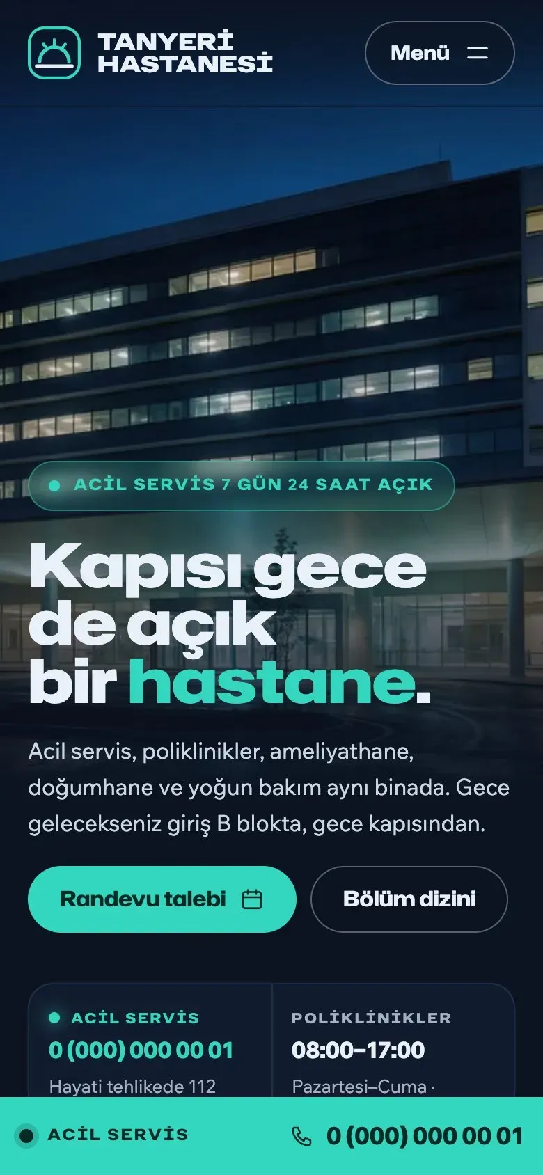 Nöbet teması telefonda: giriş ekranı