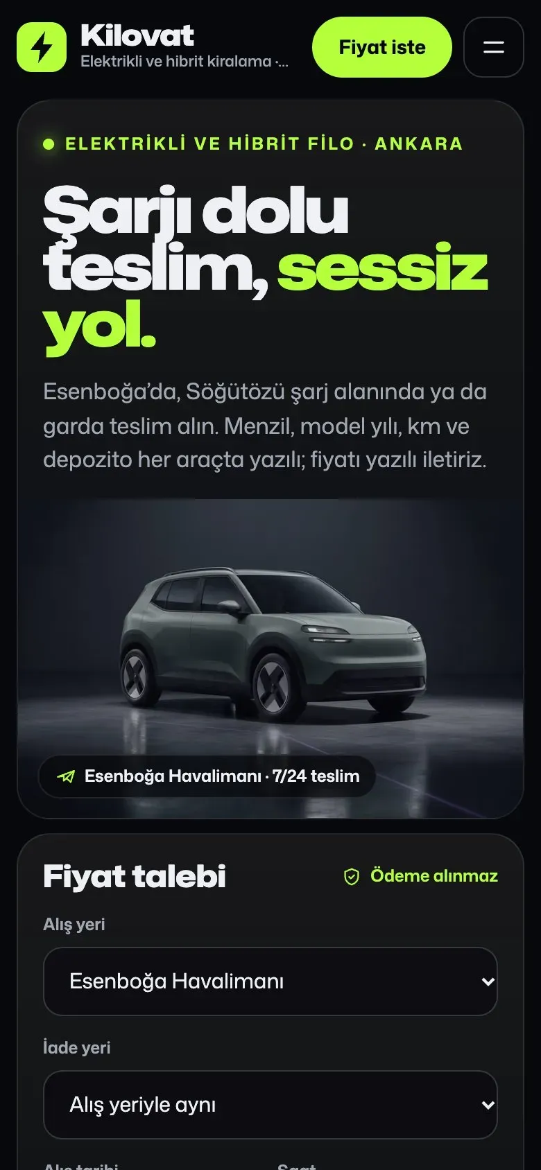 Şarj teması telefonda: giriş ekranı