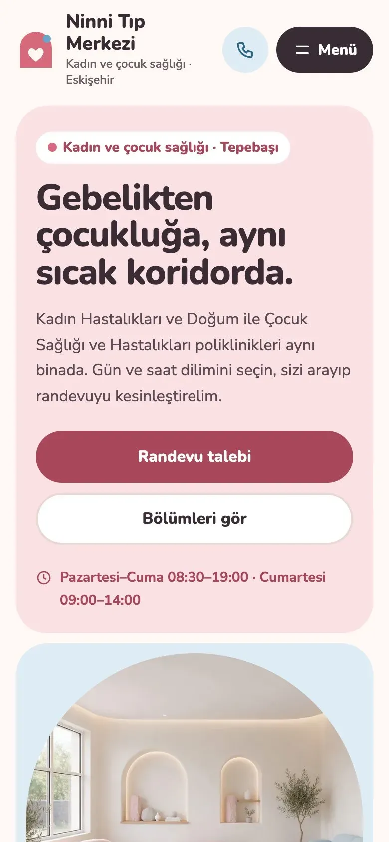 Şifahane teması telefonda: giriş ekranı