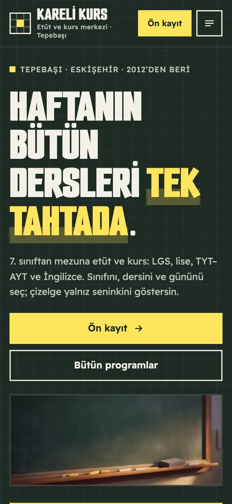 Tebeşir teması telefonda: giriş ekranı