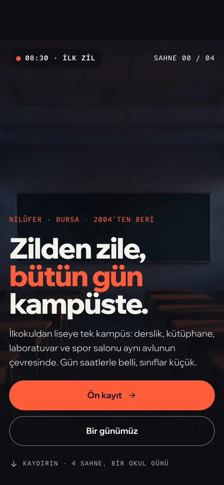 Teneffüs teması telefonda: giriş ekranı