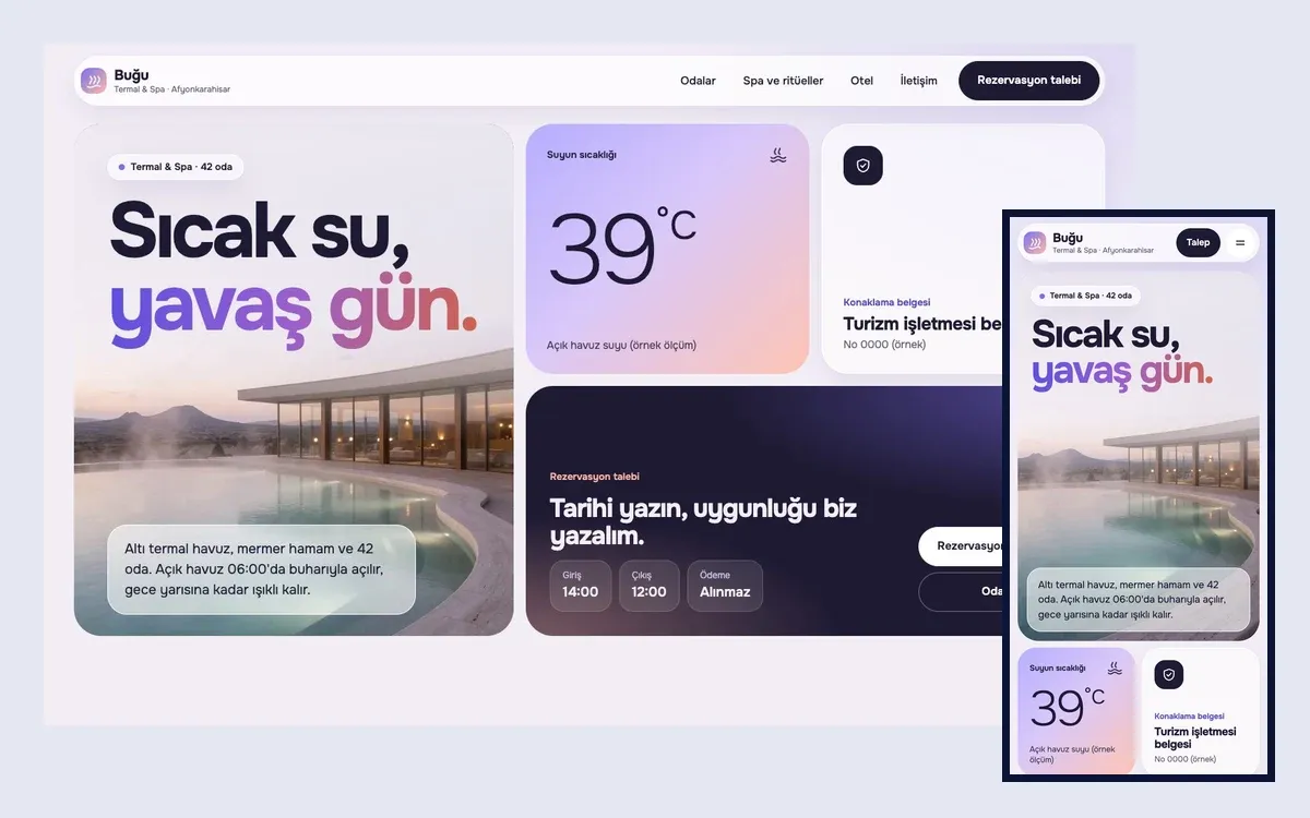 Termal teması: masaüstü ve telefon görünümü